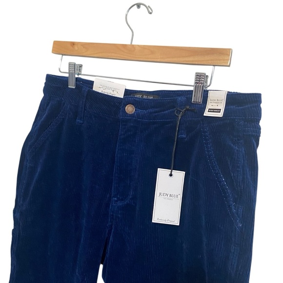 NWT Judy Blue Navy Blue Corduroy High Waist Carpenter Ankle Pants Size 28 - Picture 3 of 6